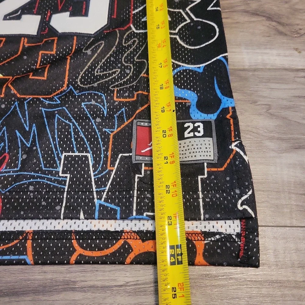 Michael Jordan #23 Jersey Boys Small Stitched Black AOP Graphic Logo NEW